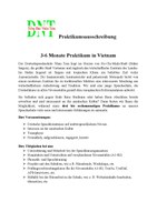 Ausschreibung Praktikum Vietnam